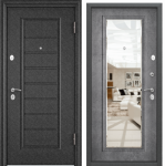 Дверь DELTA-M 10 (950, 2050, L, черный шелк, VDM-2, ПВХ Бетон темный, СК6М, хром, НАКЛ, -, -) (черны