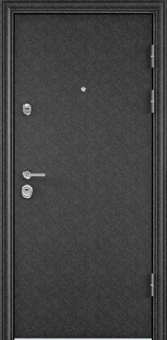 Дверь ULTIMATUM МP (860, 2050, R, черный шелк, ПВХ БЕЛ шамбори, КВ-23П, хром, НАКЛ,)