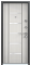 Дверь ULTIMATUM МP (860, 2050, R, черный шелк, ПВХ БЕЛ шамбори, КВ-23П, хром, НАКЛ,)