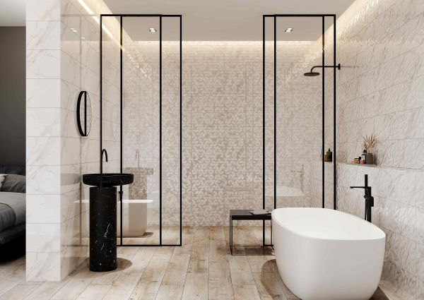 Плитка керамическая глазурованная для стен TM ALLORE Statuario White W M/STR  250*750 NR Glossy 1